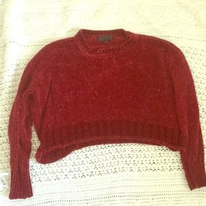 Velvet cropped sweater